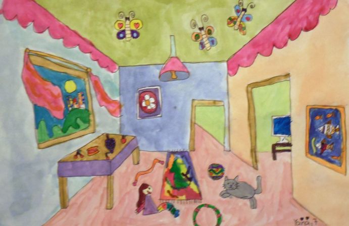 Art Studio PALETTE. Yana Biletska Picture.  Marker, Tempera Design Interior 