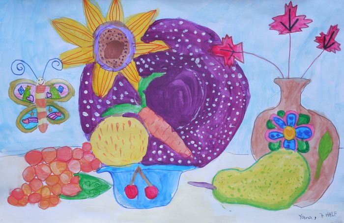 Art Studio PALETTE. Yana Biletska Picture.  Marker, Tempera Still Life Still Life 