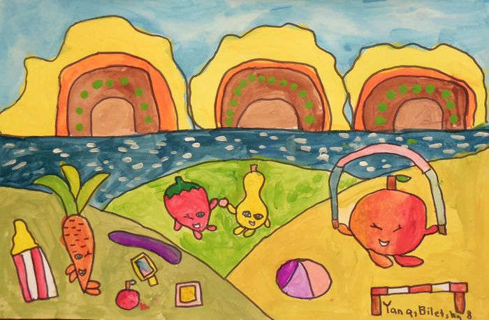 Art Studio PALETTE. Yana Biletska Picture.  Marker, Tempera Fantasy Imagenation 