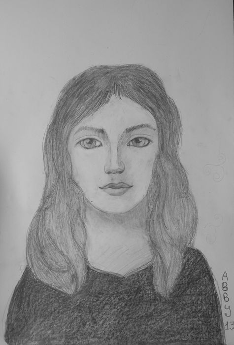 Art Studio PALETTE. Abby Soboleva Picture.  Pencil People Selfportrait 