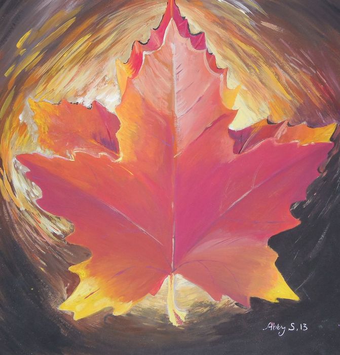 Art Studio PALETTE. Abby Soboleva Picture.  Tempera Plants Leaves 