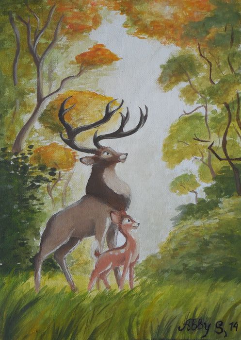 Art Studio PALETTE. Abby Soboleva Picture.  Acrylic Animals Mix 