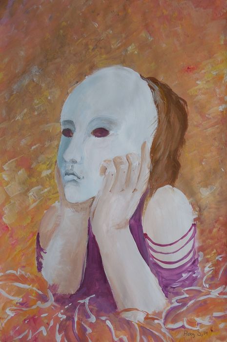 Art Studio PALETTE. Abby Soboleva Picture.  Tempera Fantasy Mask 