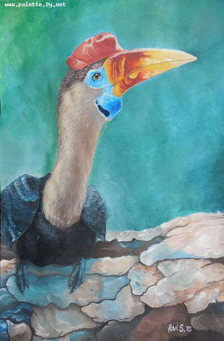 Art Studio PALETTE. Abby Soboleva Picture.  Tempera Animals Birds 