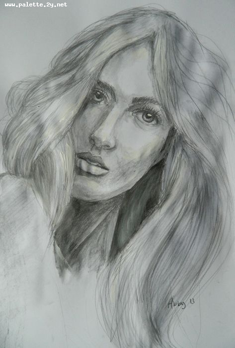 Art Studio PALETTE. Abby Soboleva Picture.  Watercolour People Portrait 