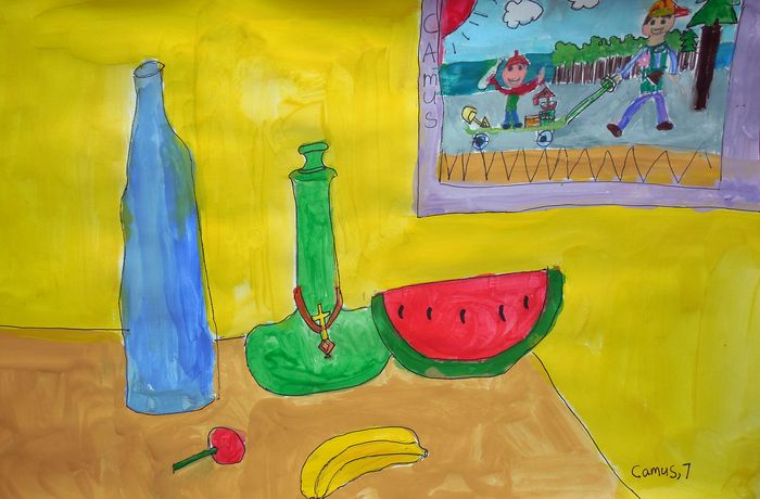Art Studio PALETTE. Camus Hu Picture.  Marker, Tempera Still Life Still Life 