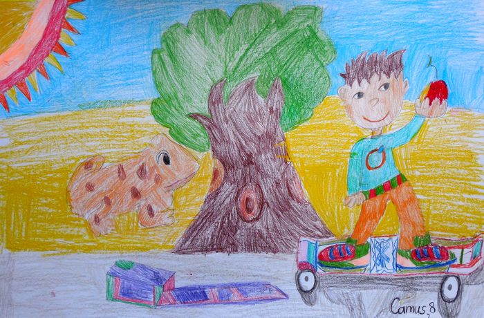 Art Studio PALETTE. Camus Hu Picture.  Coloured Pencil People Selfportrait 