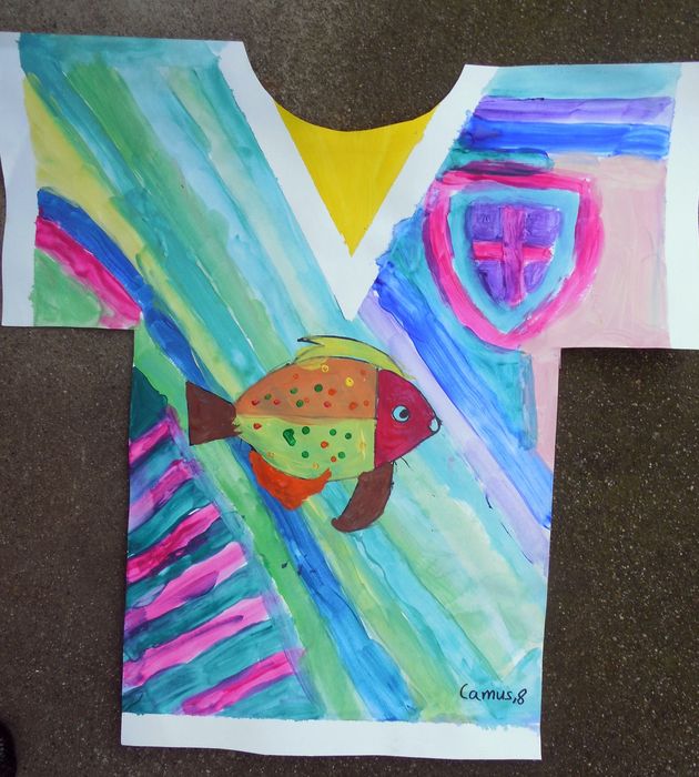 Art Studio PALETTE. Camus Hu Picture.  Tempera Design T-Shirt 