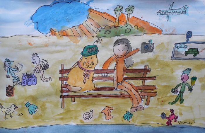 Art Studio PALETTE. Camus Hu Picture.  Watercolour, Ink People Activities 