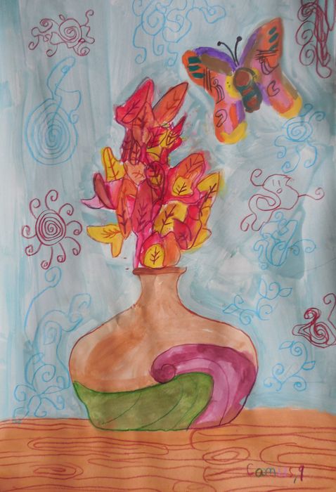 Art Studio PALETTE. Camus Hu Picture.  Marker, Tempera Still Life Still Life 