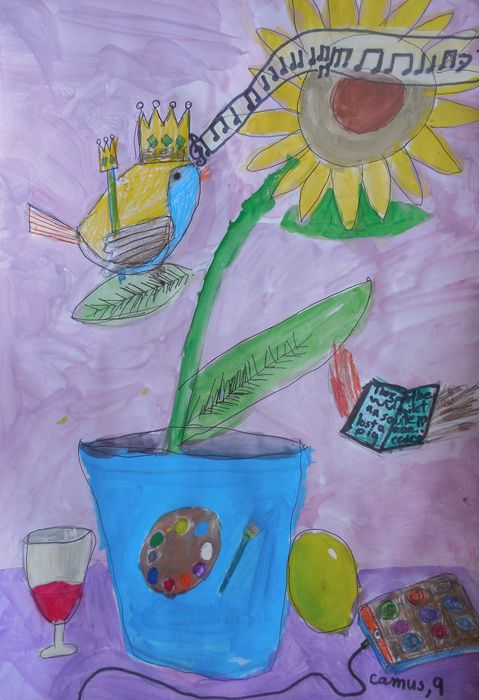 Art Studio PALETTE. Camus Hu Picture.  Marker, Tempera Still Life Still Life 