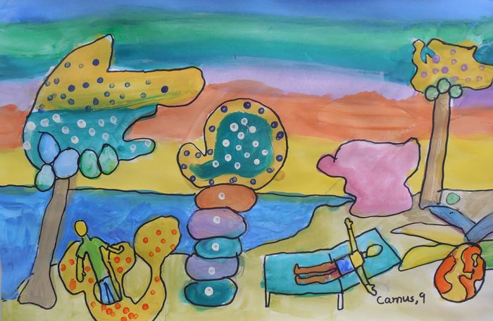 Art Studio PALETTE. Camus Hu Picture.  Marker, Tempera Fantasy Imagenation 