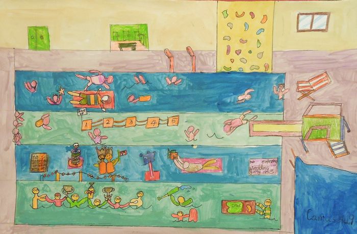 Art Studio PALETTE. Camus Hu Picture.  Marker, Tempera People Activities 