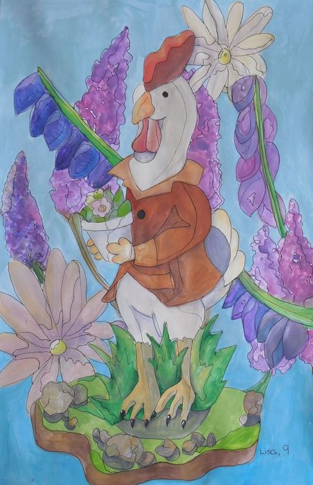 Art Studio PALETTE. Lisa Lei Picture.  Watercolour, Ink Animals Birds 