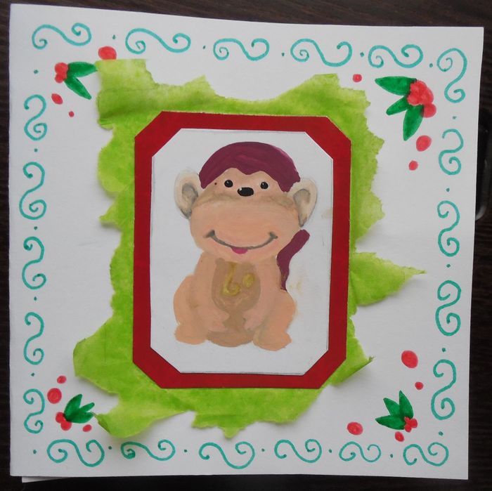 Art Studio PALETTE. Lisa Lei Picture. Greeting Card Mixed Media Holidays New Year 