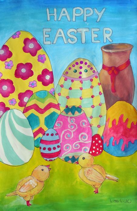 Art Studio PALETTE. Lisa Lei Picture.  Marker, Tempera Holidays Easter 
