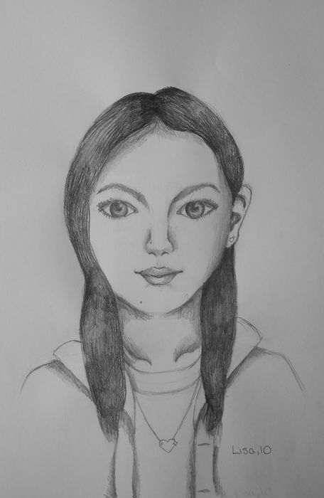 Art Studio PALETTE. Lisa Lei Picture.  Pencil People Selfportrait 