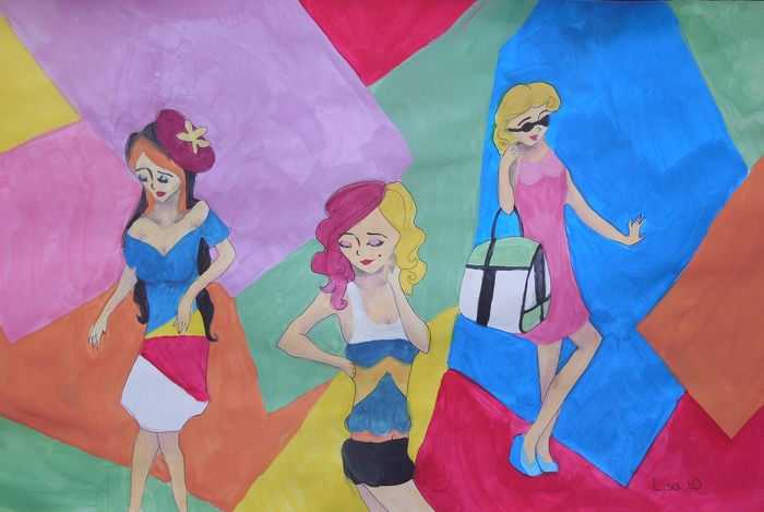 Art Studio PALETTE. Lisa Lei Picture.  Tempera Design Clothes 