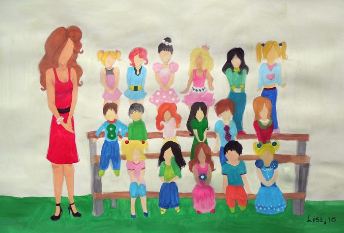 Art Studio PALETTE. Lisa Lei Picture.  Tempera People Activities 