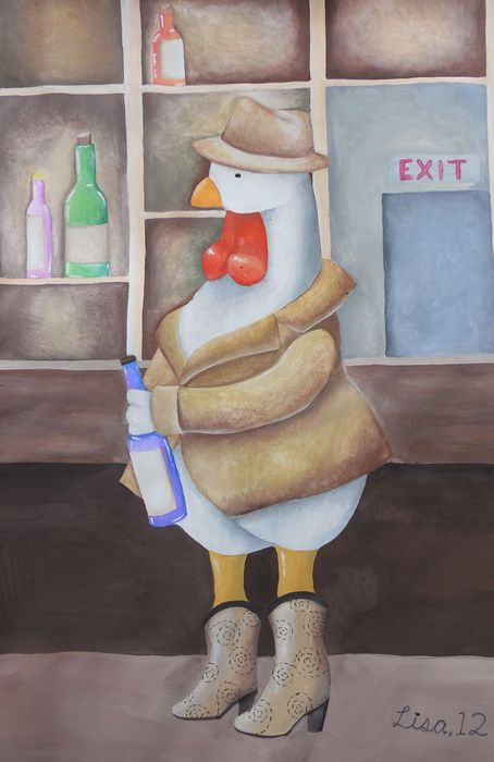 Art Studio PALETTE. Lisa Lei Picture.  Tempera   