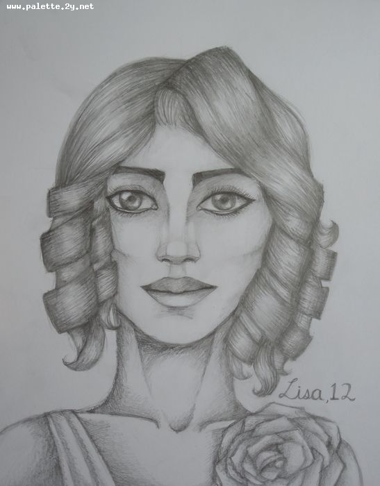 Art Studio PALETTE. Lisa Lei Picture.  Pencil People Portrait 