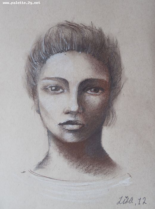 Art Studio PALETTE. Lisa Lei Picture.  Pastel People Portrait 