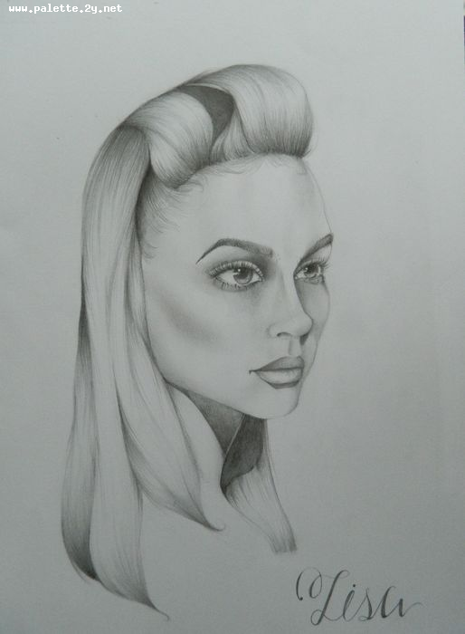 Art Studio PALETTE. Lisa Lei Picture.  Pencil People Portrait 