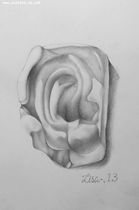 Art Studio PALETTE. Lisa Lei Picture.  Pencil People Plaster Cast 