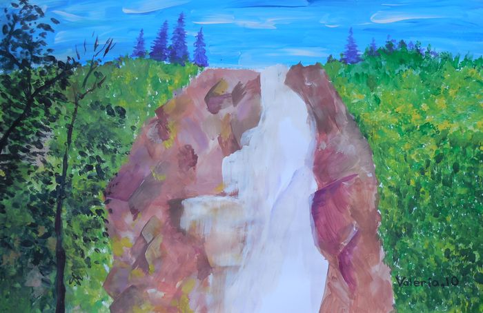 Art Studio PALETTE. Valeria Barbaneagra Picture.  Tempera Landscape Nature 