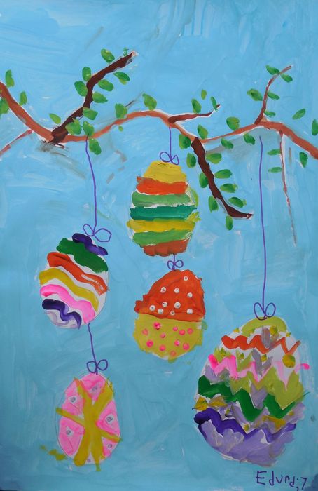 Art Studio PALETTE. Eduard Barba Picture.  Tempera Holidays Easter 