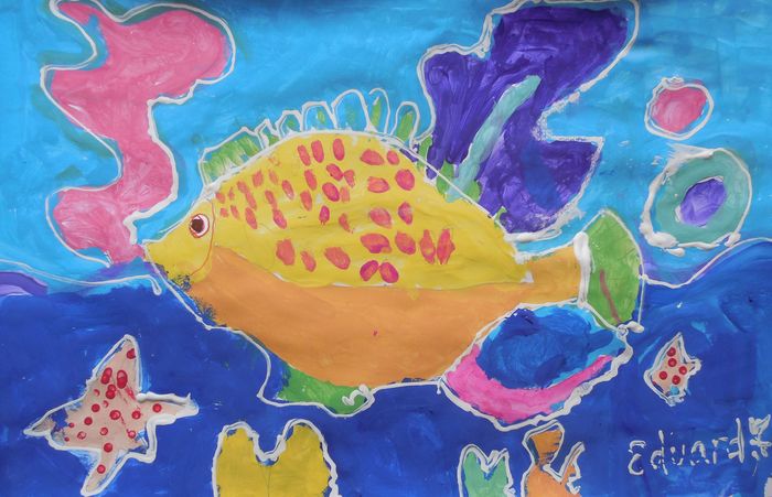 Art Studio PALETTE. Eduard Barba Picture.   Animals Fish 