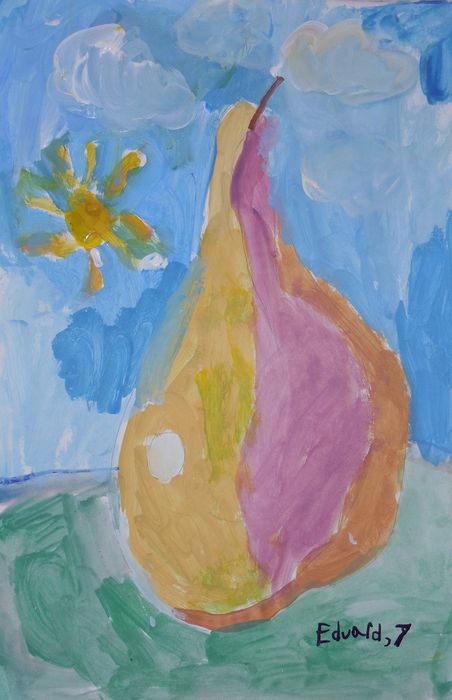 Art Studio PALETTE. Eduard Barba Picture.  Tempera Still Life Fruits & Vegi 