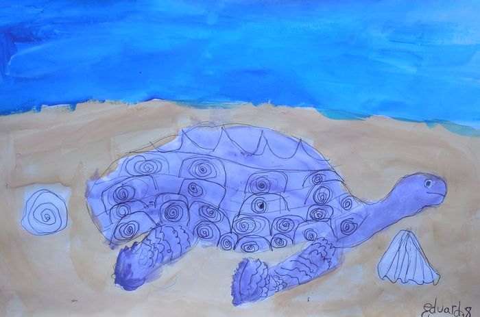 Art Studio PALETTE. Eduard Barba Picture.  Watercolour, Ink Animals Mix 