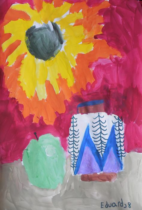 Art Studio PALETTE. Eduard Barba Picture.  Tempera Still Life Still Life 