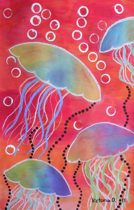 Art Studio PALETTE. Victoria Didenko Picture.  Mixed Media Animals Fish 