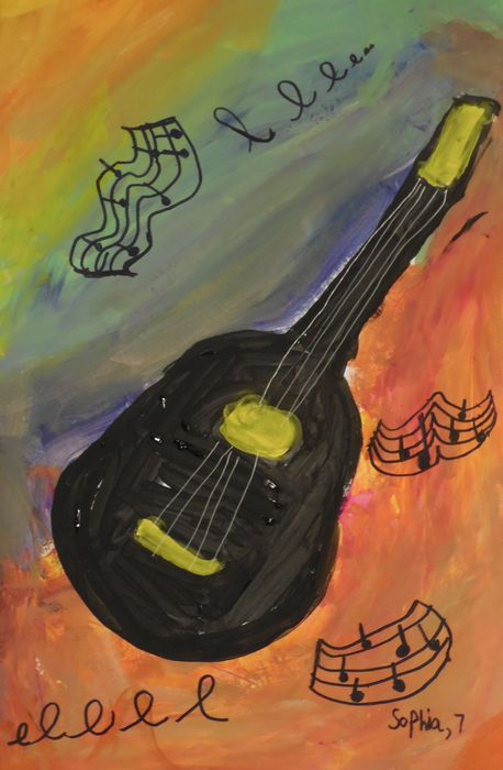 Art Studio PALETTE. Sophia Moore Picture.  Marker, Tempera Still Life Music 