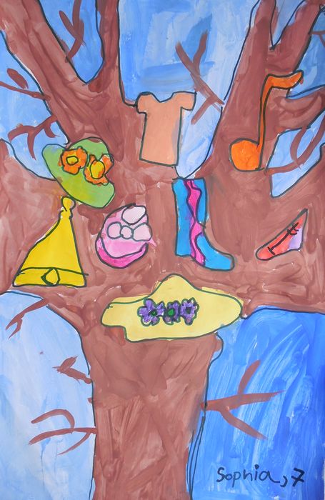 Art Studio PALETTE. Sophia Moore Picture.  Marker, Tempera Fantasy Trees 