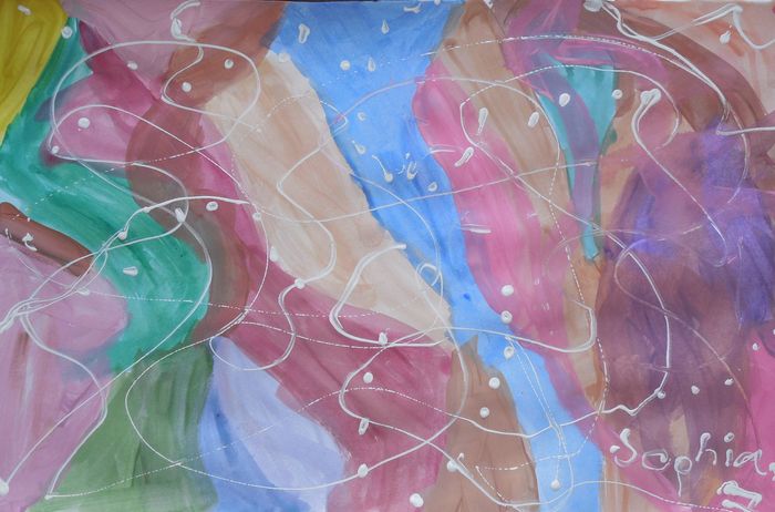 Art Studio PALETTE. Sophia Moore Picture.  Tempera Fantasy Abstract 