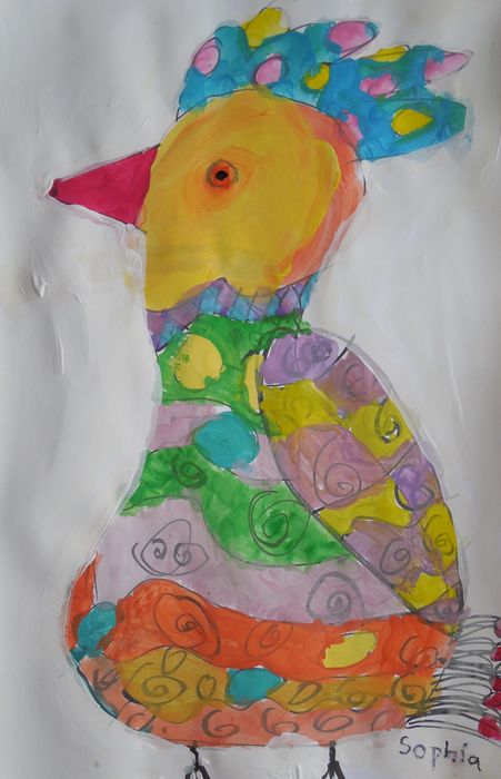 Art Studio PALETTE. Sophia Moore Picture.  Tempera Dec. Art Birds 