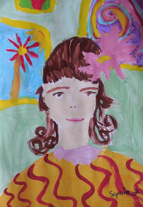 Art Studio PALETTE. Sophia Moore Picture.  Tempera People Selfportrait 