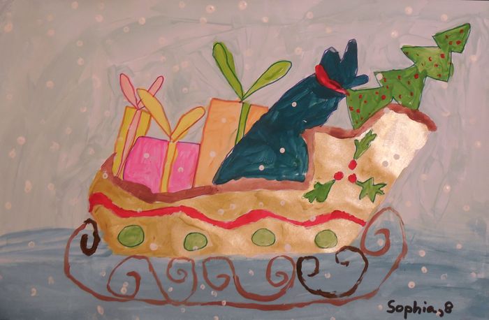 Art Studio PALETTE. Sophia Moore Picture.  Tempera Holidays New Year 