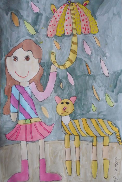 Art Studio PALETTE. Sophia Moore Picture.  Watercolour, Ink   