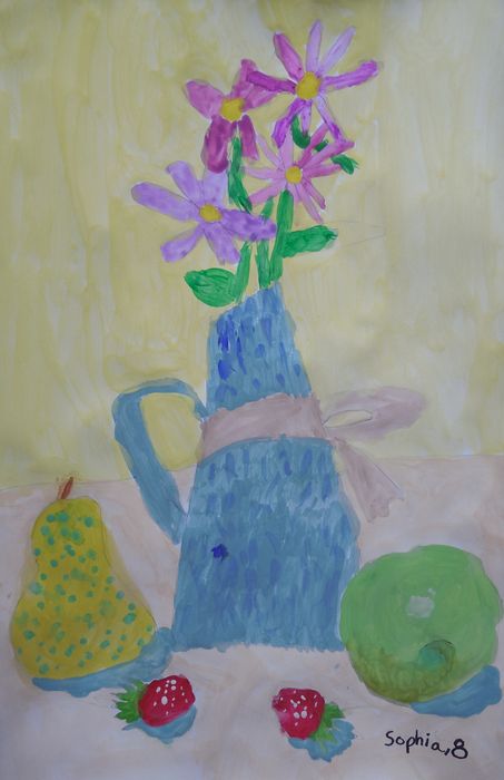 Art Studio PALETTE. Sophia Moore Picture.  Tempera Still Life Still Life 