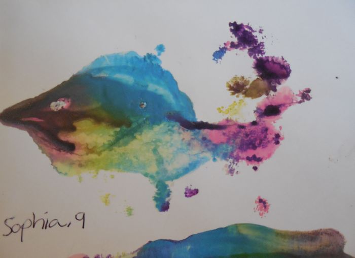 Art Studio PALETTE. Sophia Moore Picture.  Wax Animals Fish 