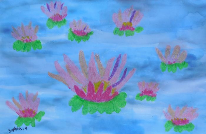 Art Studio PALETTE. Sophia Moore Picture.  Oil Pastel Inspired by Monet 