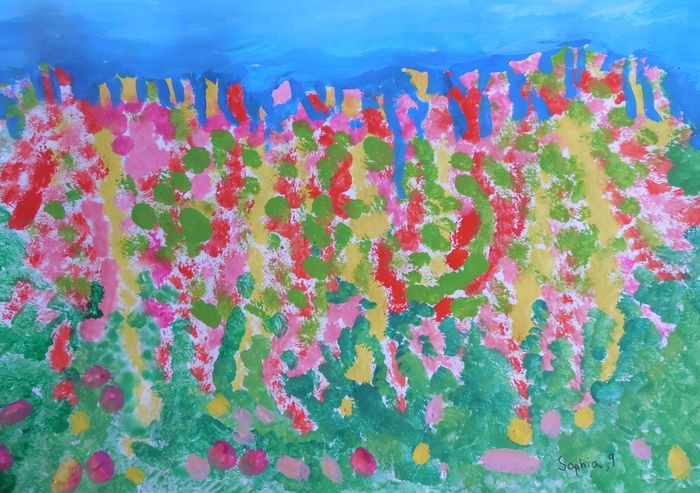 Art Studio PALETTE. Sophia Moore Picture.  Tempera Fantasy Abstract 