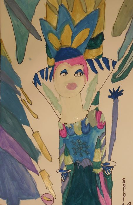 Art Studio PALETTE. Sophia Moore Picture.  Tempera Fantasy Snowqueen 