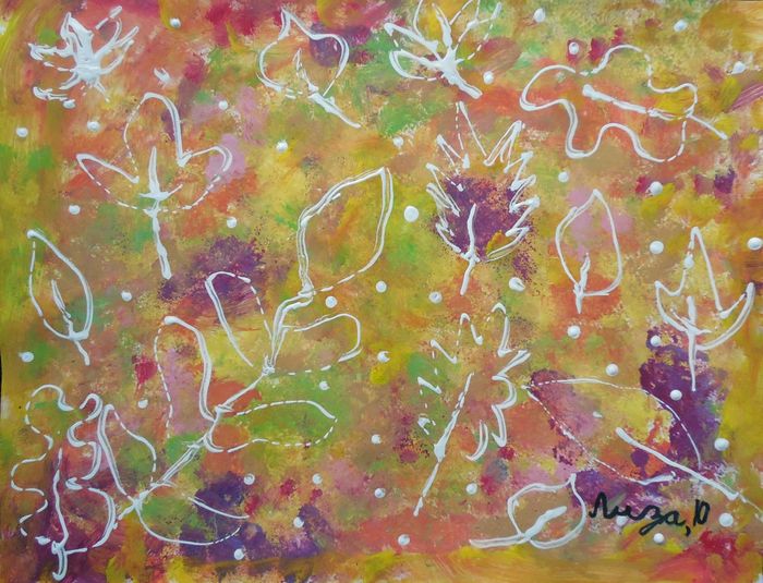 Art Studio PALETTE. Lisa Paskar Picture.  Tempera Plants Leaves 