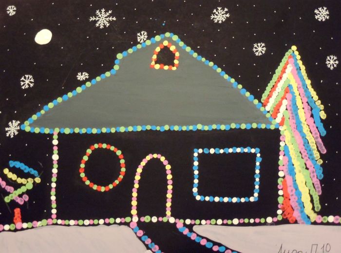 Art Studio PALETTE. Lisa Paskar Picture.  Tempera Holidays Christmas 