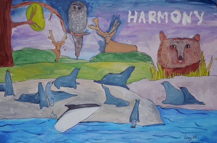 Art Studio PALETTE. Lucy Zhang Picture.  Marker, Tempera Animals Mix 